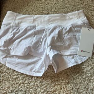lululemon athletica White Athletic Shorts with Wide Waistband